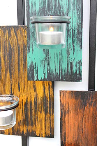 Wall tea light holder abstract metal wall black - Dazzling Décor Store